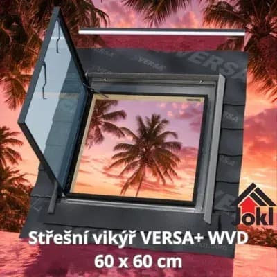 Střešní vikýř Versa+ WVD  univerzální, 60 x 60 cm, dvojsklo, antracit