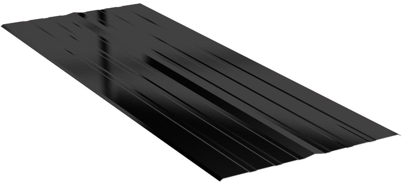 Hliníkový pás úžlabí – podélné drážkování (2m), Černá