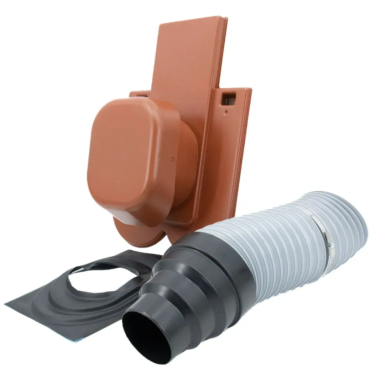 VENTEO - Odvětrávací střešní komplet pr. 150 mm pro bobrovku, šupinové krytí, cihlová