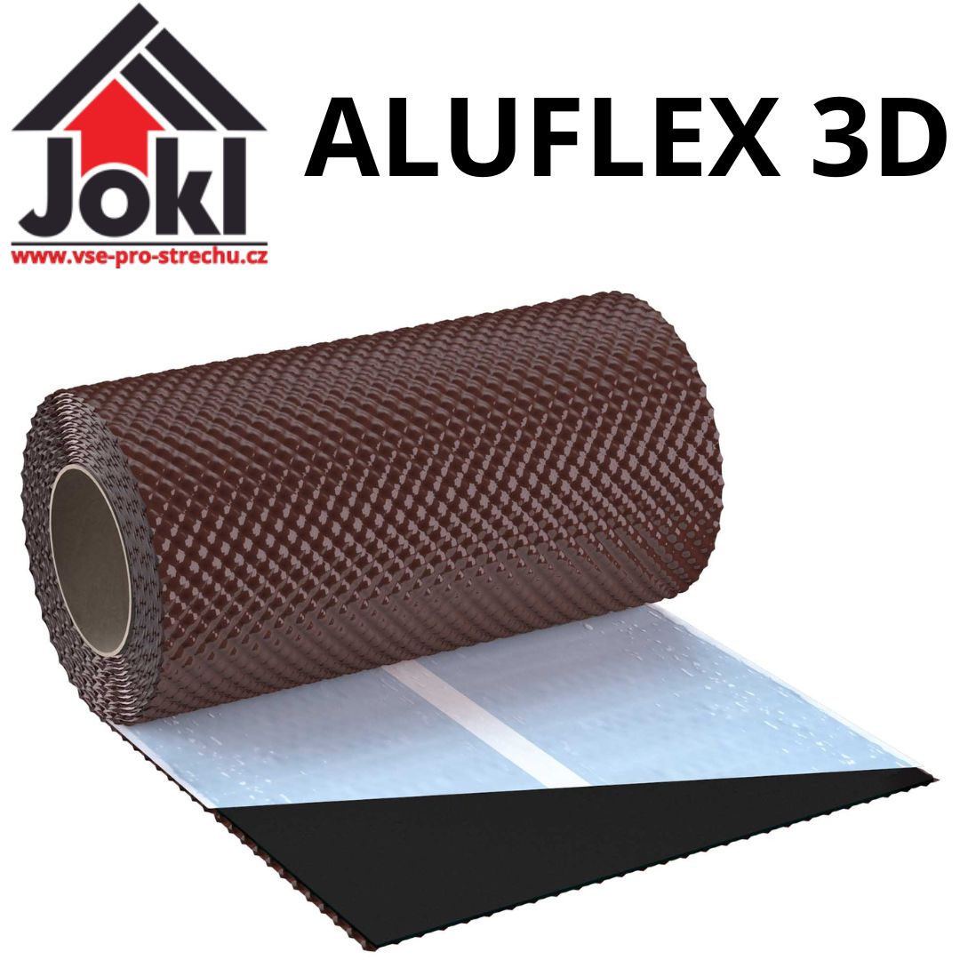 ALUFLEX 3D - Hliníkový těsnící pás – 3D strukturovaný povrch (5m) - Hnědá