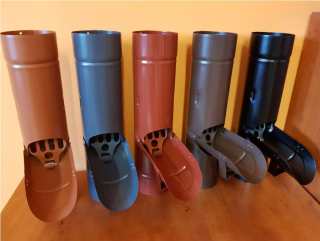 Chrlič okapového svodu (odvaděč vody, výklopka do sudu), FeZn COLOR, lakovaný pz