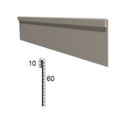 Stěnová lišta rovná z poplastovaného plechu pro PVC-P,  r.š. 70 mm - 2 m